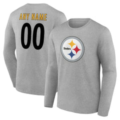 NFL Pittsburgh Steelers Team Authentic Personalized Name & Number Long Sleeve T-Shirt