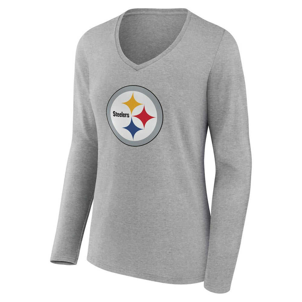 NFL Pittsburgh Steelers Women's Team Authentic Personalized Name & Number Long Sleeve V-Neck T-Shirt