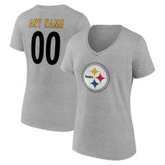 NFL Pittsburgh Steelers Women's Team Authentic Personalized Name & Number V-Neck T-Shirt