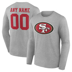 NFL San Francisco 49ers Team Authentic Personalized Name & Number Long Sleeve T-Shirt