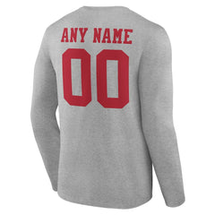 NFL San Francisco 49ers Team Authentic Personalized Name & Number Long Sleeve T-Shirt