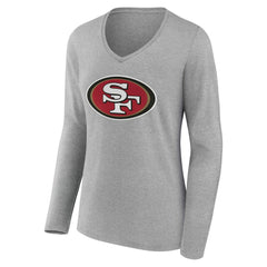 NFL San Francisco 49ers Women's Team Authentic Personalized Name & Number Long Sleeve V-Neck T-Shirt