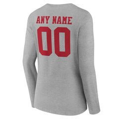 NFL San Francisco 49ers Women's Team Authentic Personalized Name & Number Long Sleeve V-Neck T-Shirt