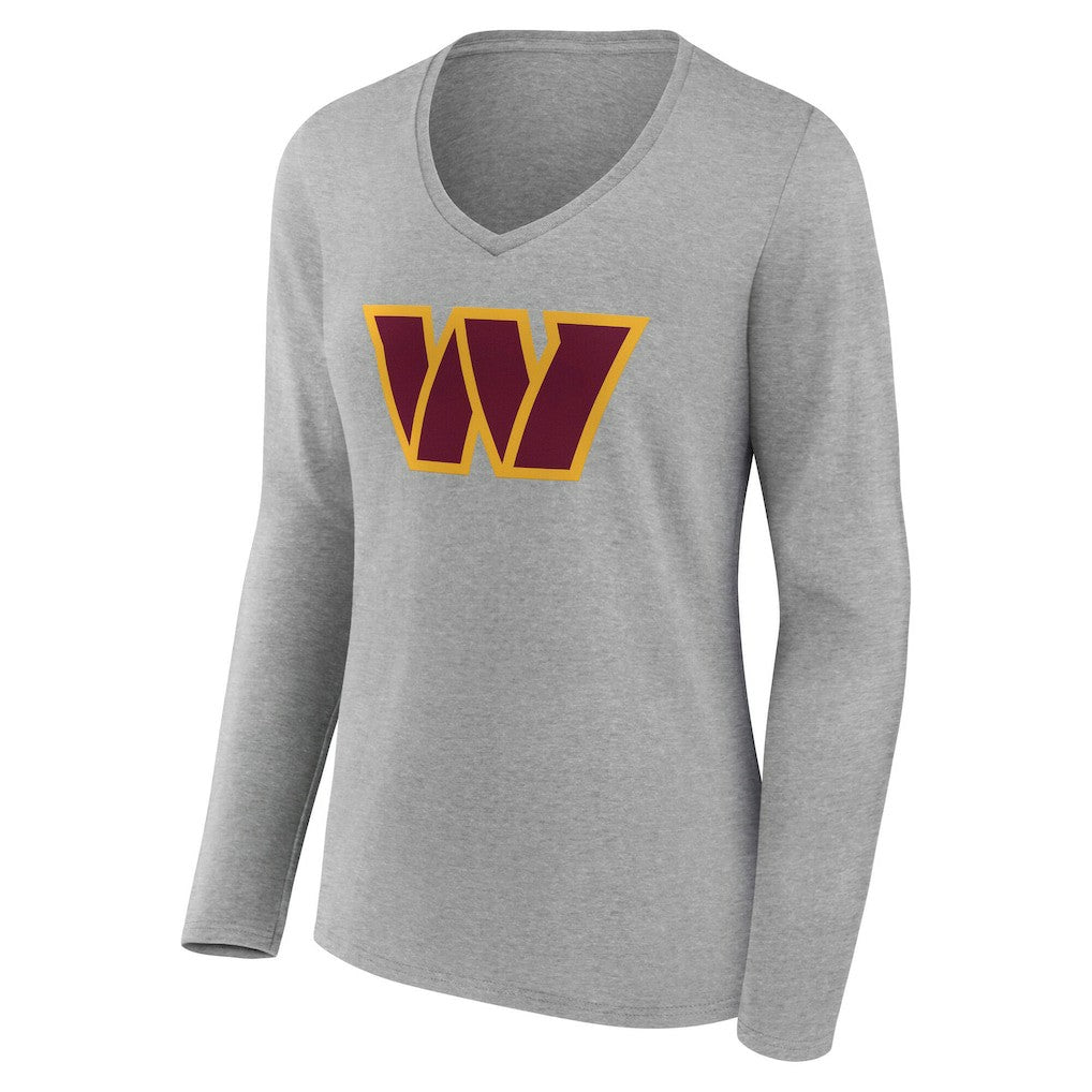 NFL Washington Commanders Women's Team Authentic Personalized Name & Number Long Sleeve V-Neck T-Shirt