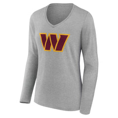 NFL Washington Commanders Women's Team Authentic Personalized Name & Number Long Sleeve V-Neck T-Shirt