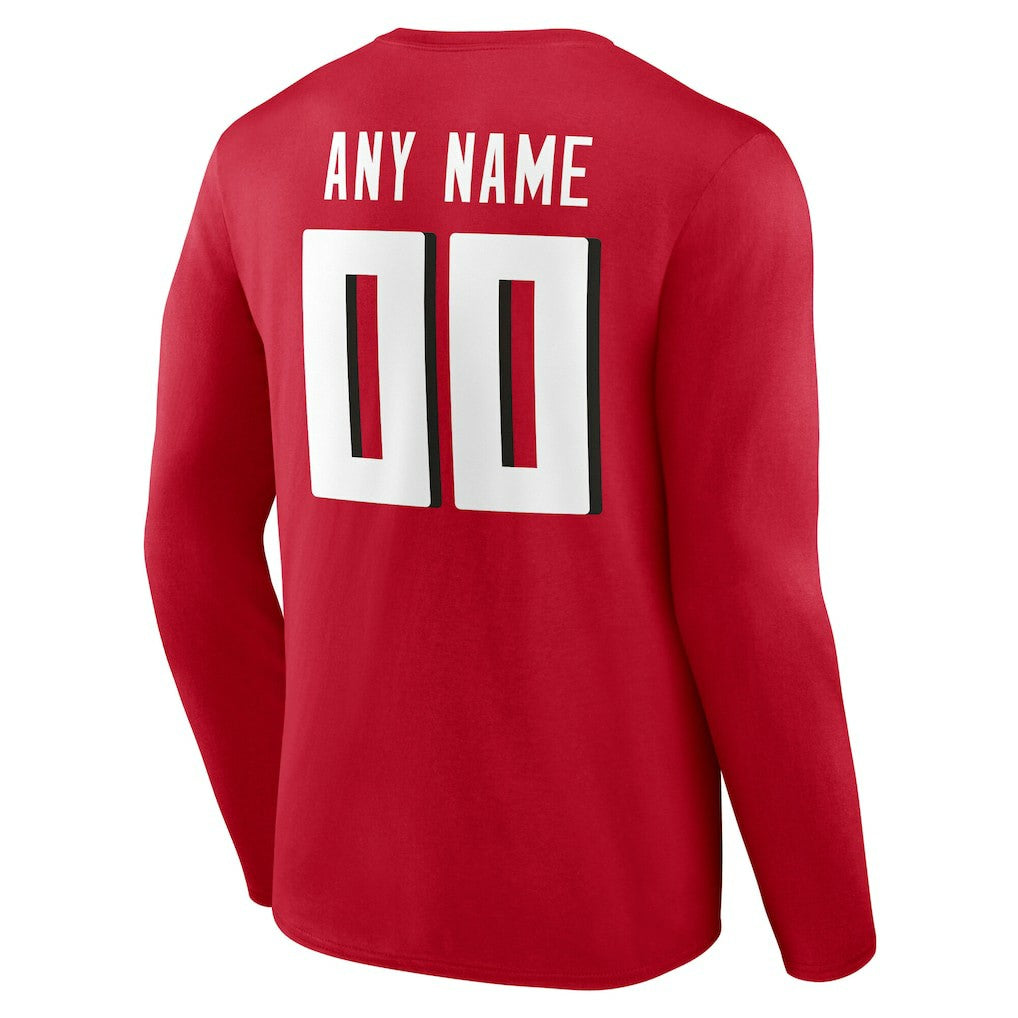 NFL Atlanta Falcons Team Authentic Personalized Name & Number Long Sleeve T-Shirt