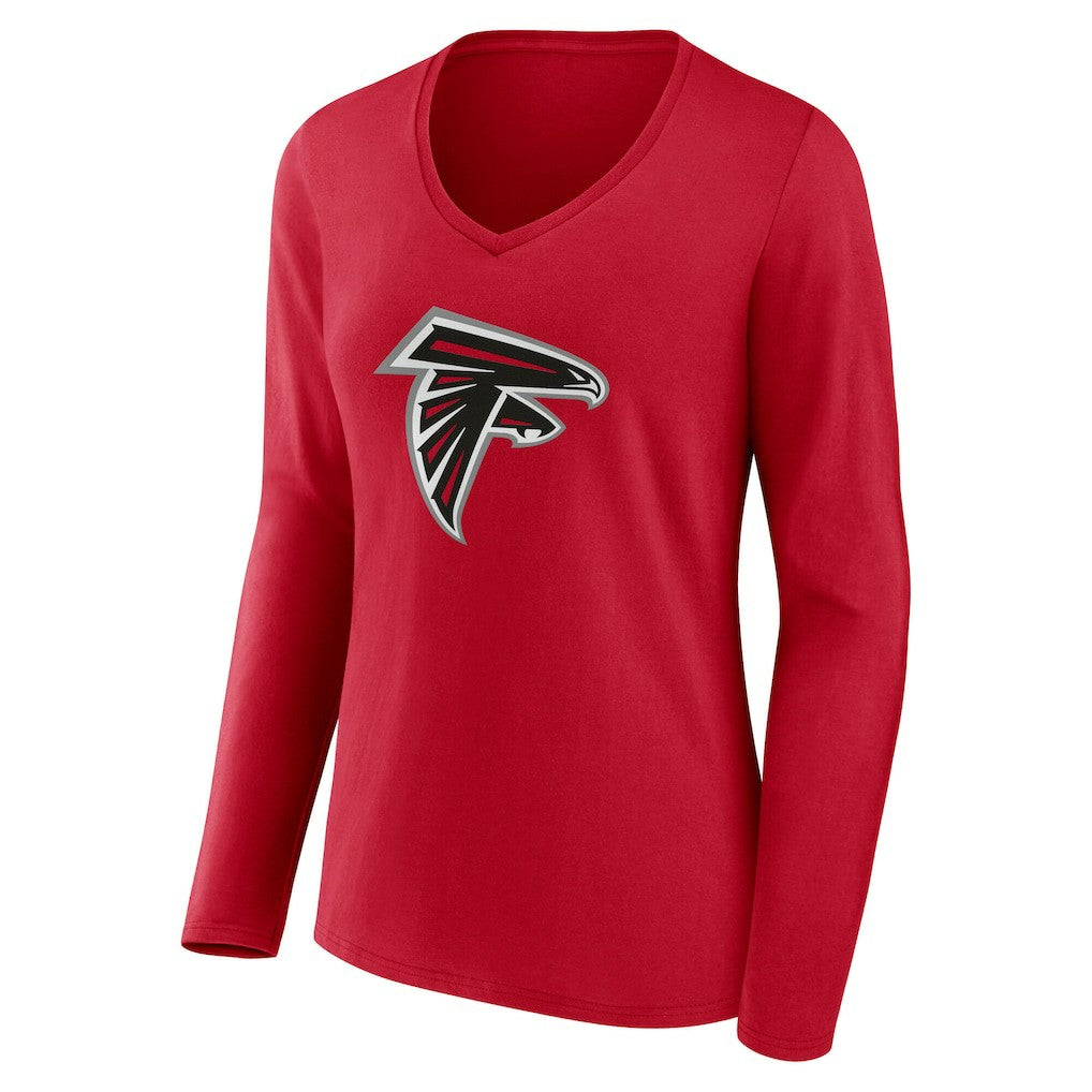 NFL Atlanta Falcons Women's Team Authentic Personalized Name & Number Long Sleeve V-Neck T-Shirt