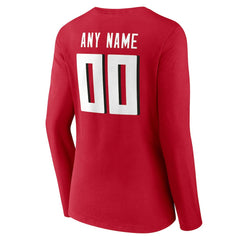 NFL Atlanta Falcons Women's Team Authentic Personalized Name & Number Long Sleeve V-Neck T-Shirt