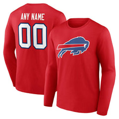 NFL Buffalo Bills Team Authentic Personalized Name & Number Long Sleeve T-Shirt