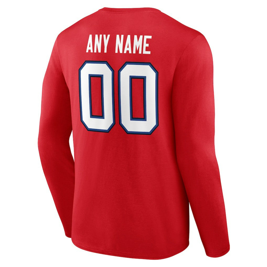 NFL Buffalo Bills Team Authentic Personalized Name & Number Long Sleeve T-Shirt