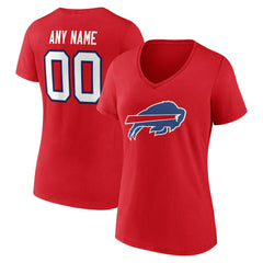 NFL Buffalo Bills Women's Team Authentic Personalized Name & Number V-Neck T-Shirt