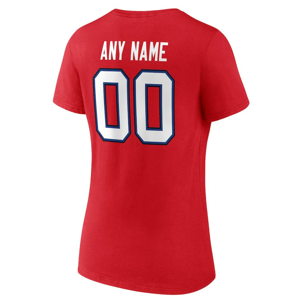 NFL Buffalo Bills Women's Team Authentic Personalized Name & Number V-Neck T-Shirt