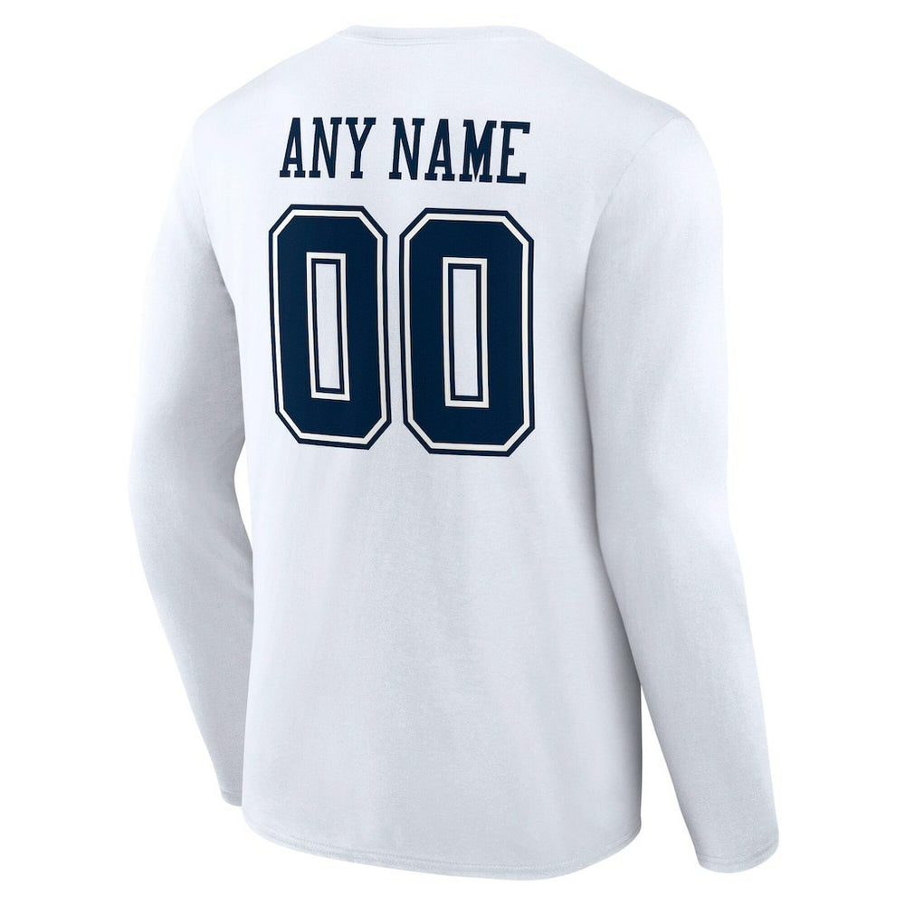 NFL Dallas Cowboys Team Authentic Personalized Name & Number Long Sleeve T-Shirt