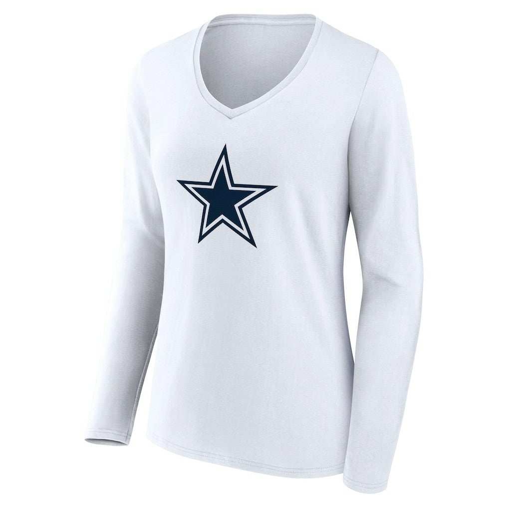 NFL Dallas Cowboys Women's Team Authentic Personalized Name & Number Long Sleeve V-Neck T-Shirt