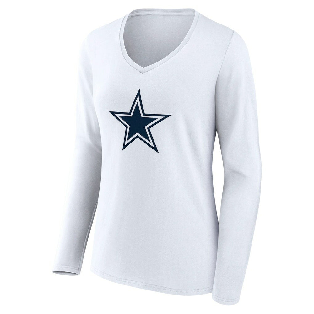 NFL Dallas Cowboys Women's Team Authentic Personalized Name & Number Long Sleeve V-Neck T-Shirt