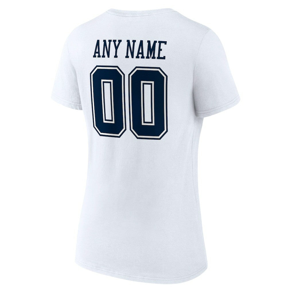 NFL Dallas Cowboys Women's Team Authentic Personalized Name & Number V-Neck T-Shirt