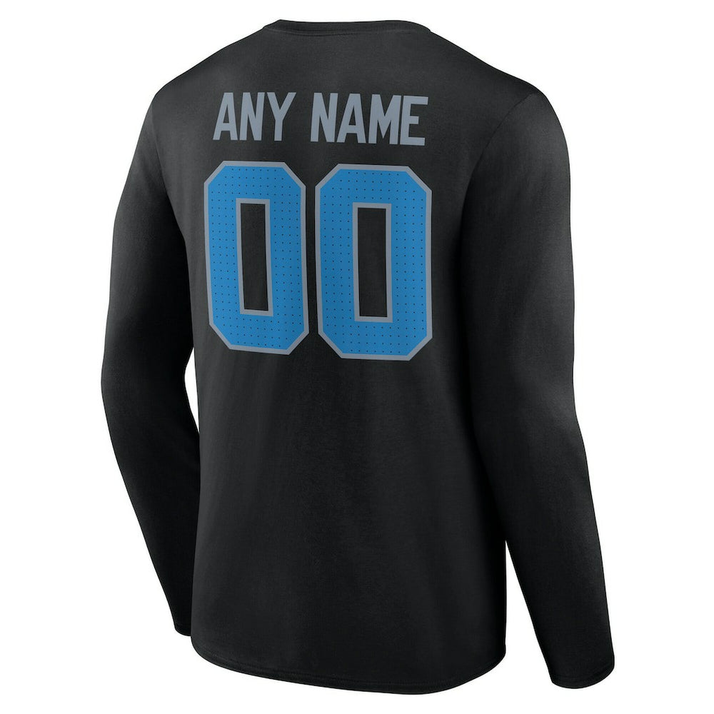 NFL Detroit Lions Team Authentic Personalized Name & Number Long Sleeve T-Shirt