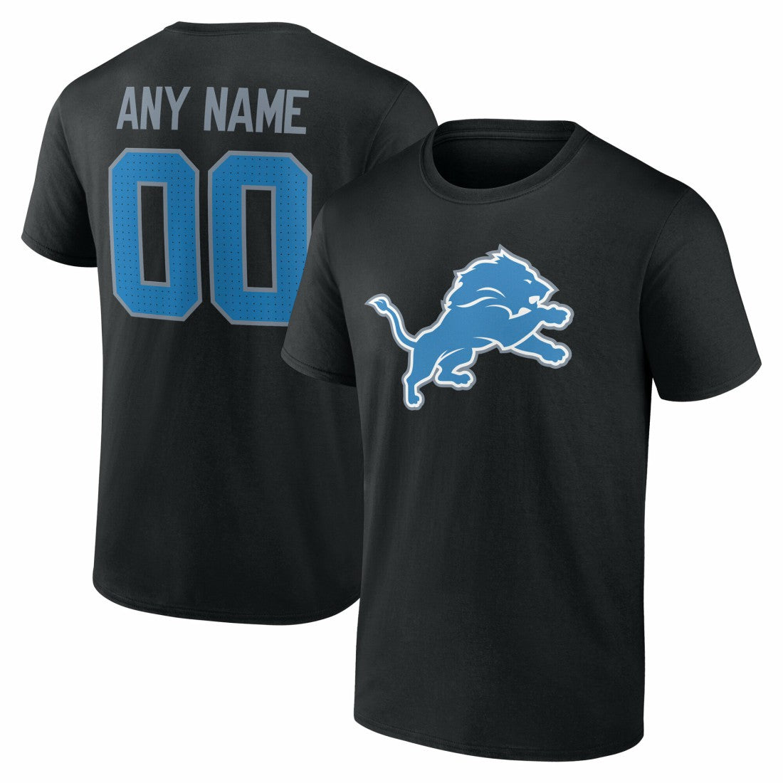 NFL Detroit Lions Team Authentic Personalized Name & Number T-Shirt