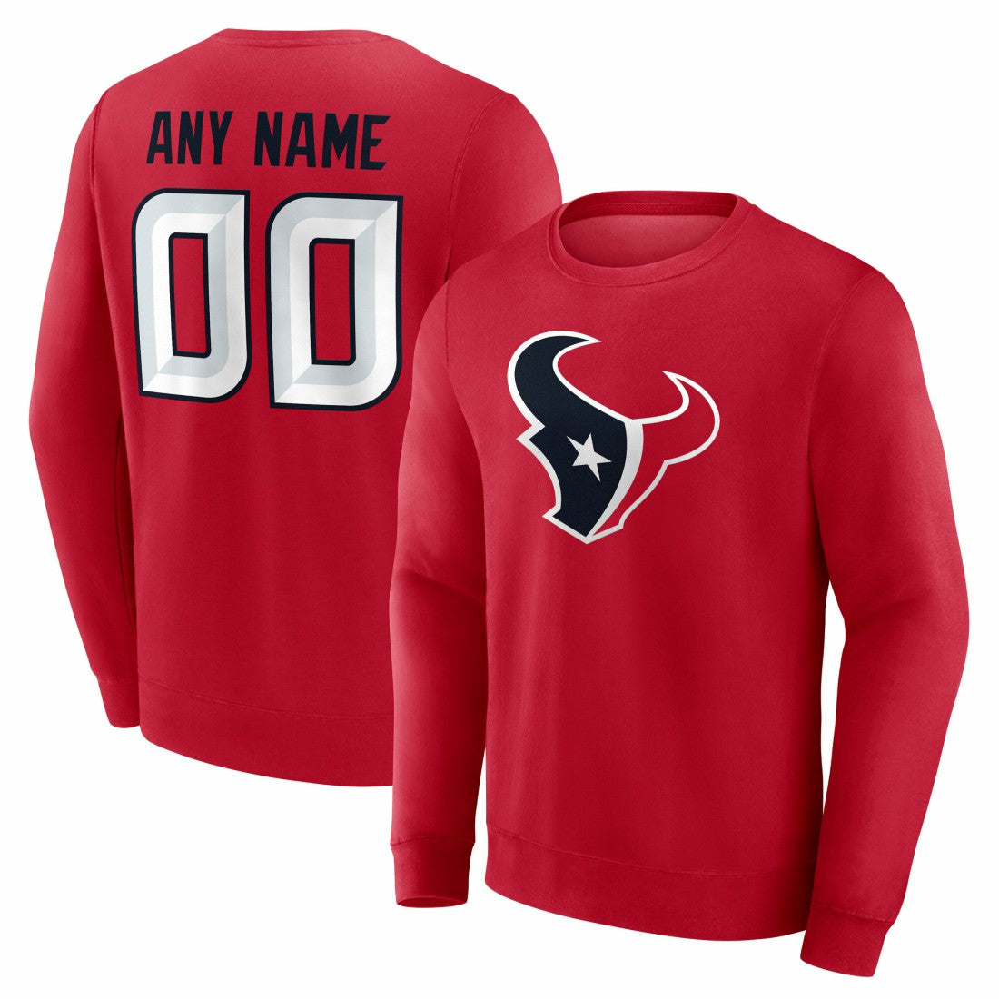 NFL Houston Texans Team Authentic Personalized Name & Number Sweatshirt