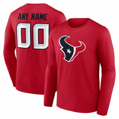 NFL Houston Texans Team Authentic Personalized Name & Number Long Sleeve T-Shirt