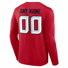 NFL Houston Texans Team Authentic Personalized Name & Number Long Sleeve T-Shirt