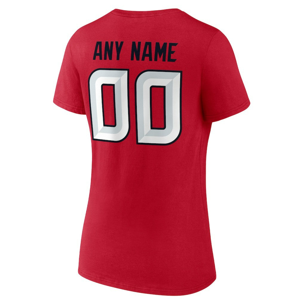 NFL Houston Texans Women's Team Authentic Personalized Name & Number V-Neck T-Shirt