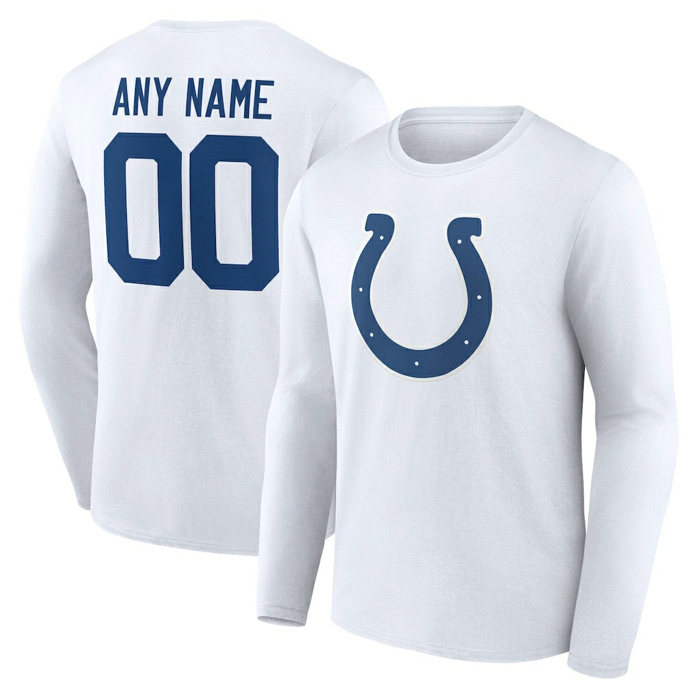 NFL Indianapolis Colts Team Authentic Personalized Name & Number Long Sleeve T-Shirt