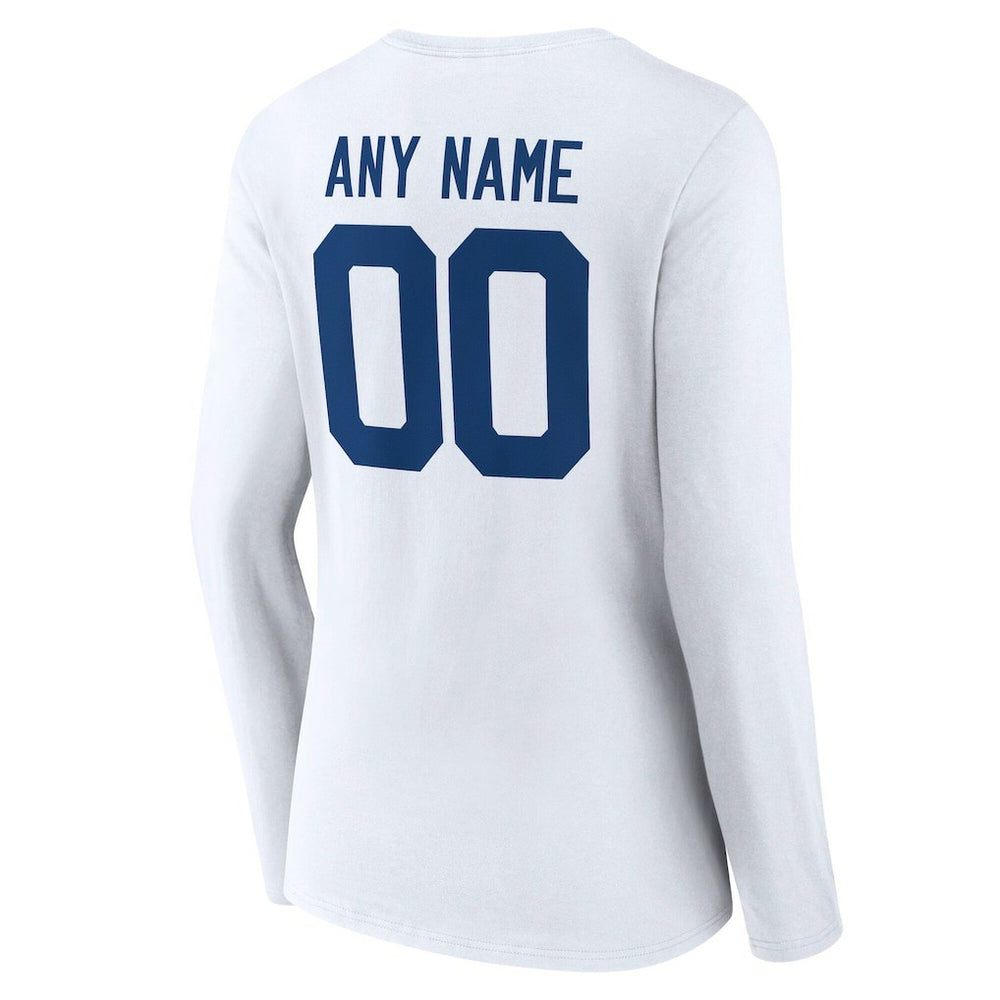 NFL Indianapolis Colts Women's Team Authentic Personalized Name & Number Long Sleeve V-Neck T-Shirt