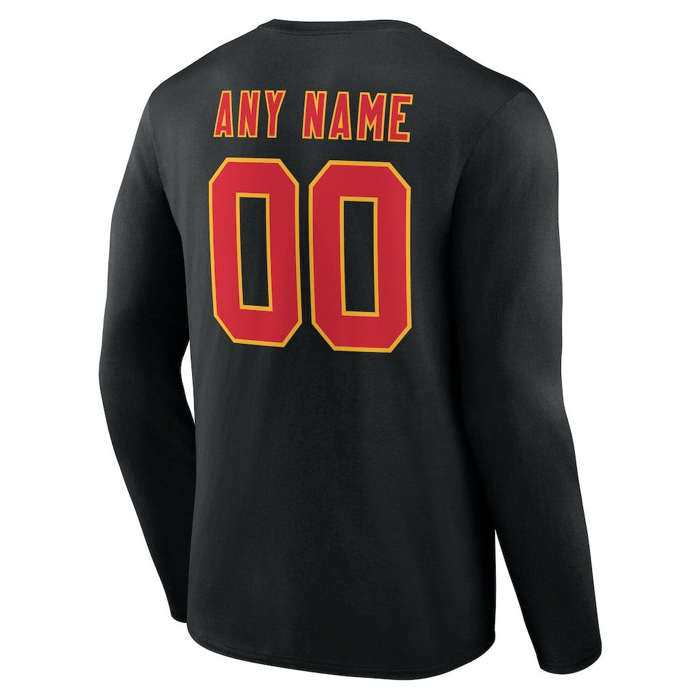 NFL Kansas City Chiefs Team Authentic Personalized Name & Number Long Sleeve T-Shirt