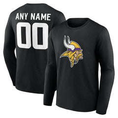 NFL Minnesota Vikings Team Authentic Personalized Name & Number Long Sleeve T-Shirt