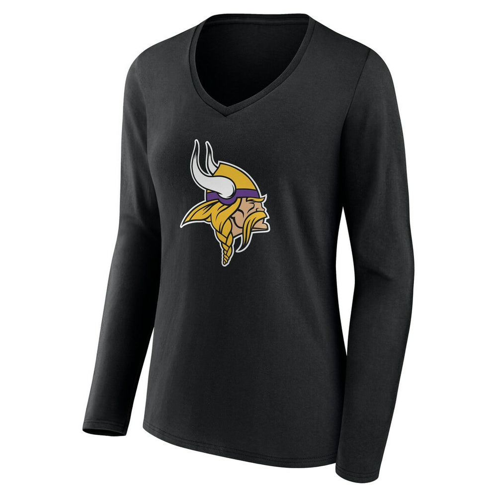 NFL Minnesota Vikings Women's Team Authentic Personalized Name & Number Long Sleeve V-Neck T-Shirt