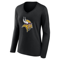 NFL Minnesota Vikings Women's Team Authentic Personalized Name & Number Long Sleeve V-Neck T-Shirt