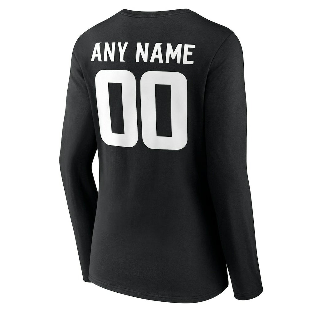 NFL Minnesota Vikings Women's Team Authentic Personalized Name & Number Long Sleeve V-Neck T-Shirt
