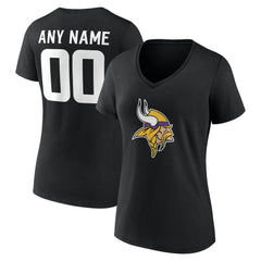 NFL Minnesota Vikings Women's Team Authentic Personalized Name & Number V-Neck T-Shirt