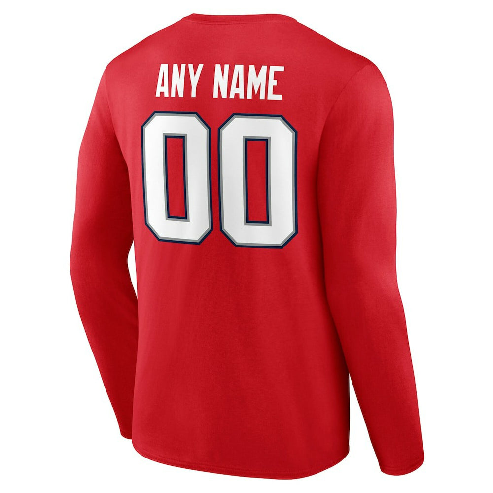 NFL New England Patriots Team Authentic Personalized Name & Number Long Sleeve T-Shirt