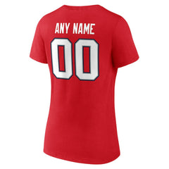 NFL New England Patriots Women's Team Authentic Personalized Name & Number V-Neck T-Shirt