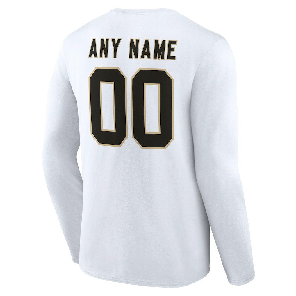NFL New Orleans Saints Team Authentic Personalized Name & Number Long Sleeve T-Shirt