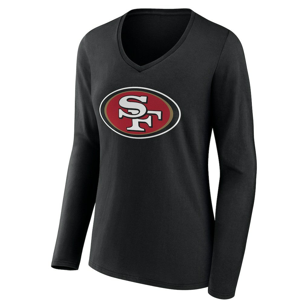 NFL San Francisco 49ers Women's Team Authentic Personalized Name & Number Long Sleeve V-Neck T-Shirt