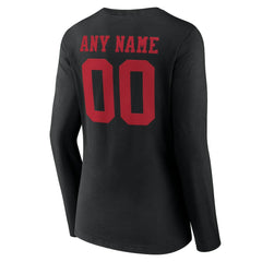 NFL San Francisco 49ers Women's Team Authentic Personalized Name & Number Long Sleeve V-Neck T-Shirt