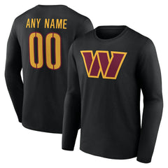 NFL Washington Commanders Team Authentic Personalized Name & Number Long Sleeve T-Shirt