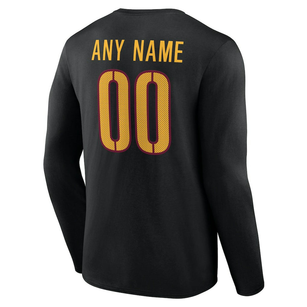 NFL Washington Commanders Team Authentic Personalized Name & Number Long Sleeve T-Shirt