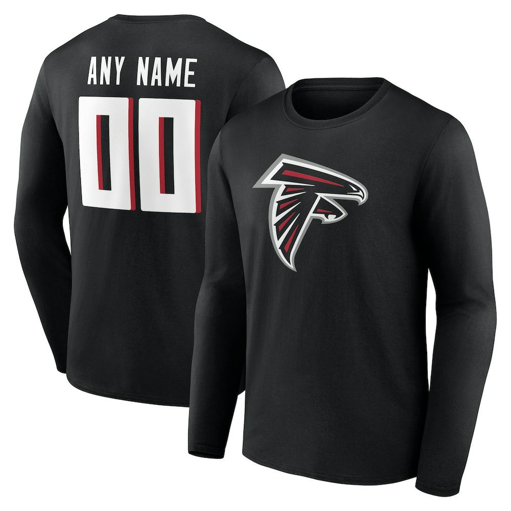 NFL Atlanta Falcons Team Authentic Personalized Name & Number Long Sleeve T-Shirt