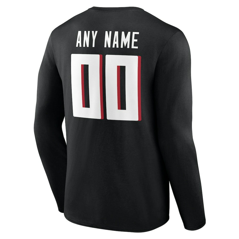 NFL Atlanta Falcons Team Authentic Personalized Name & Number Long Sleeve T-Shirt