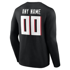 NFL Atlanta Falcons Team Authentic Personalized Name & Number Long Sleeve T-Shirt