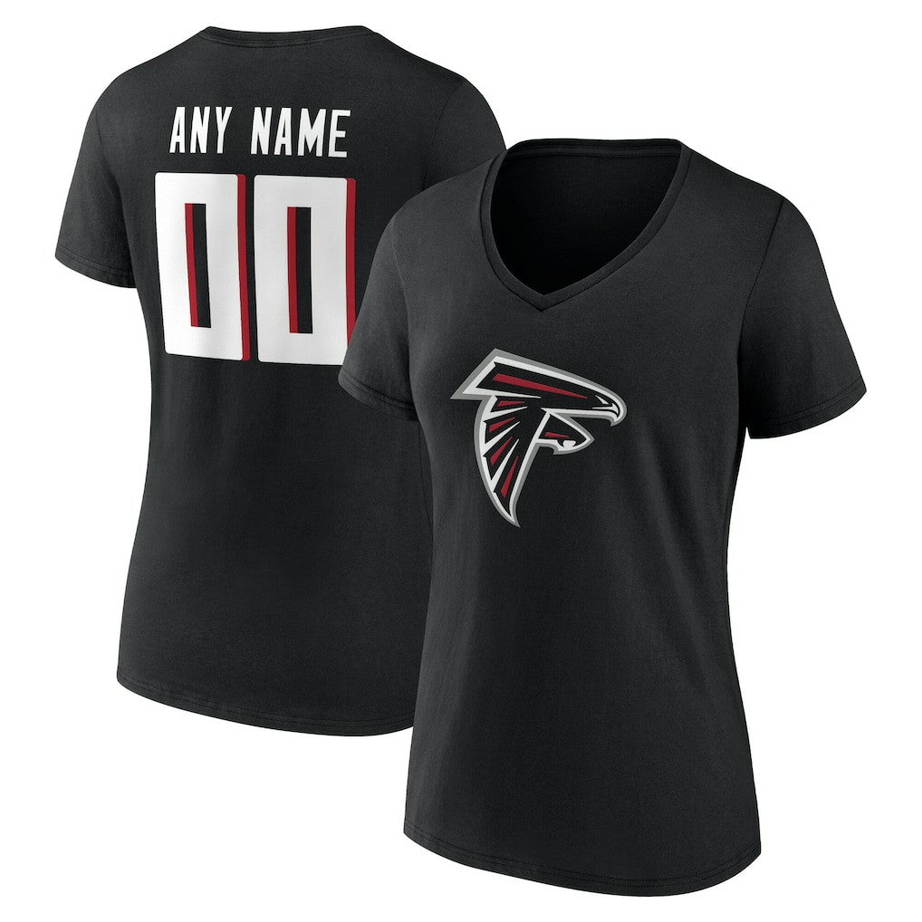 NFL Atlanta Falcons Women's Team Authentic Personalized Name & Number V-Neck T-Shirt