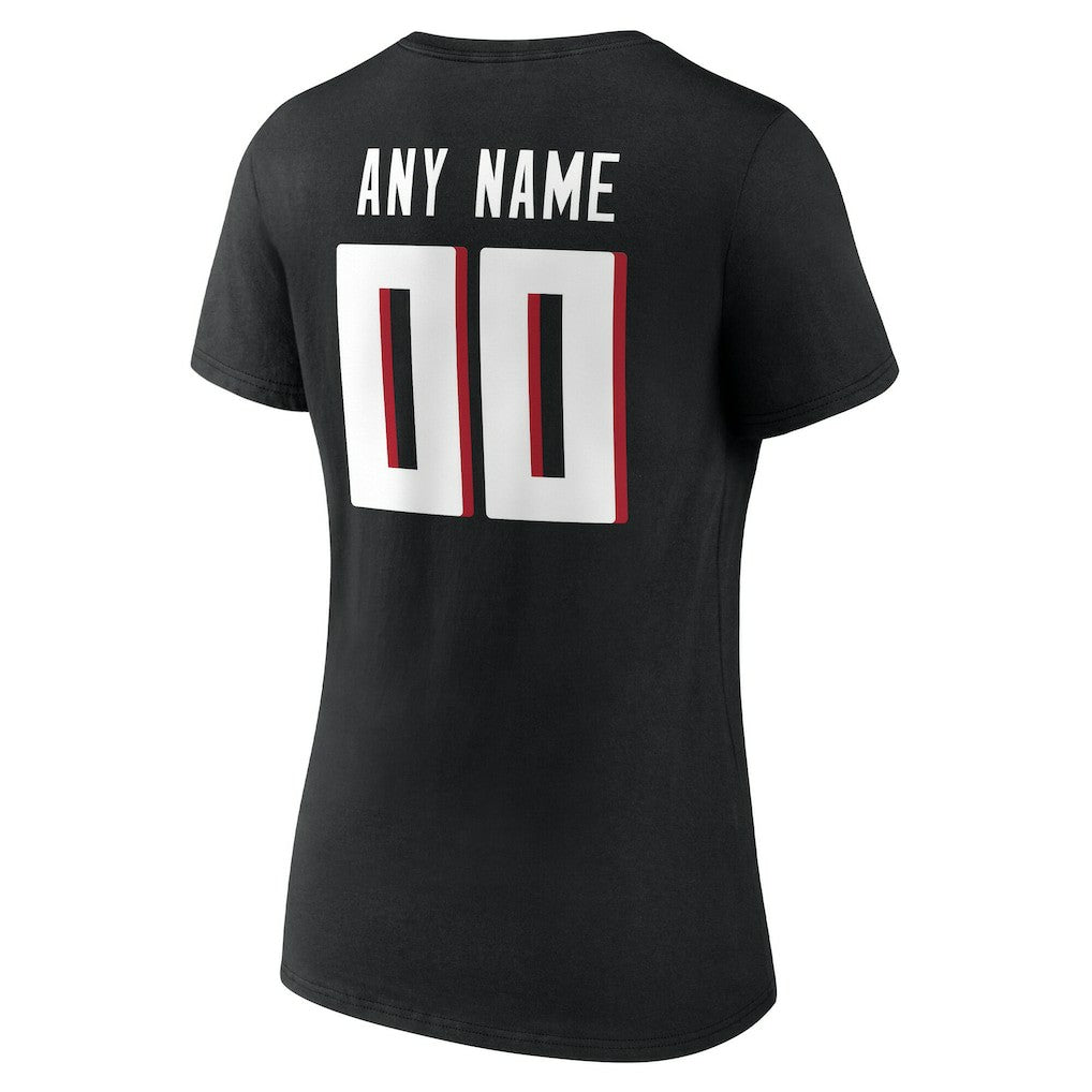 NFL Atlanta Falcons Women's Team Authentic Personalized Name & Number V-Neck T-Shirt