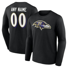 NFL Baltimore Ravens Team Authentic Personalized Name & Number Long Sleeve T-Shirt