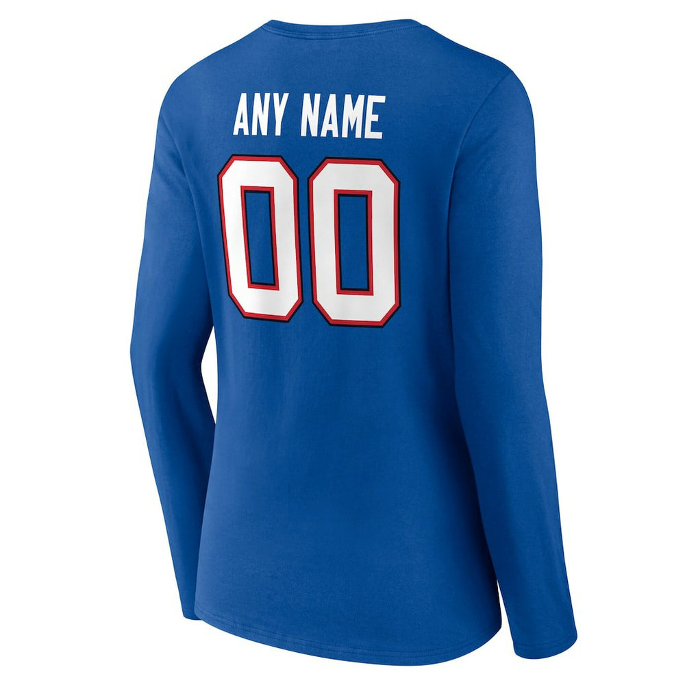 NFL Buffalo Bills Women's Team Authentic Personalized Name & Number Long Sleeve V-Neck T-Shirt