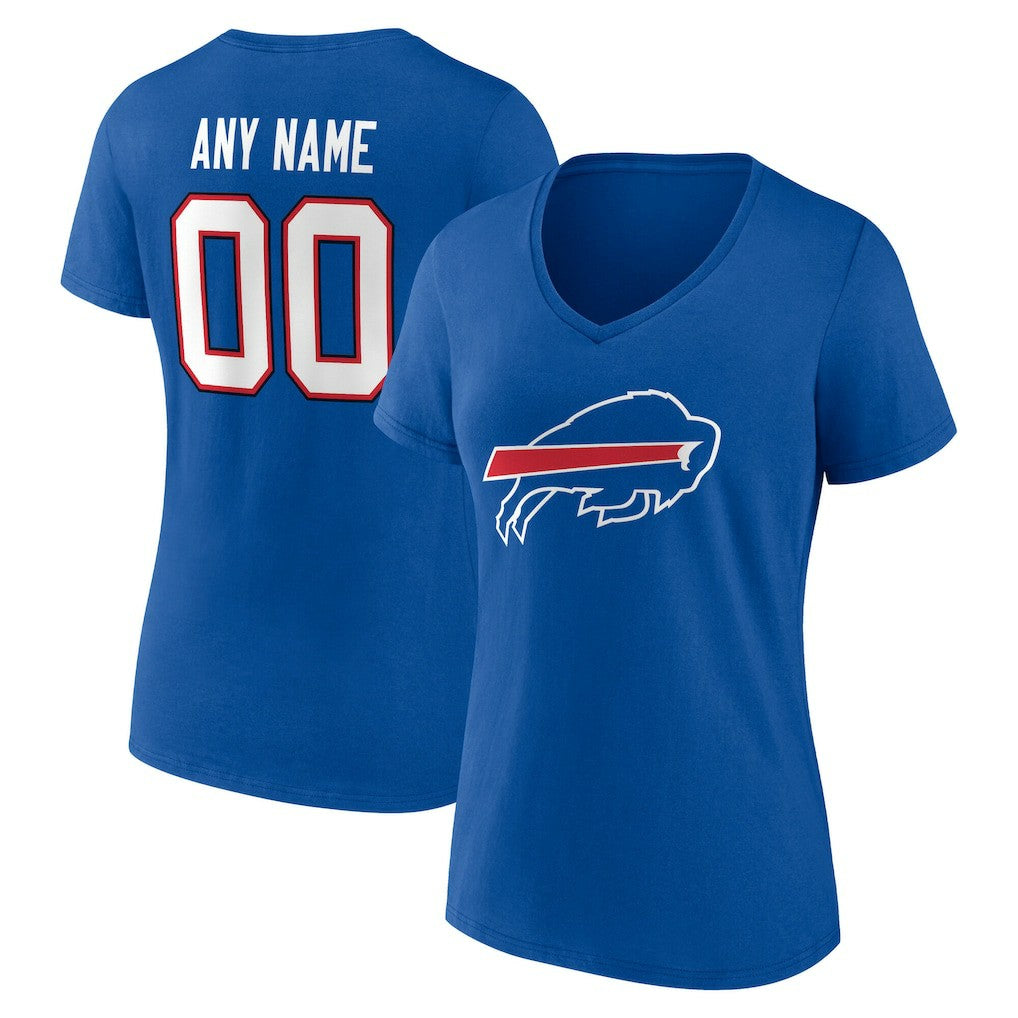 NFL Buffalo Bills Women's Team Authentic Personalized Name & Number V-Neck T-Shirt