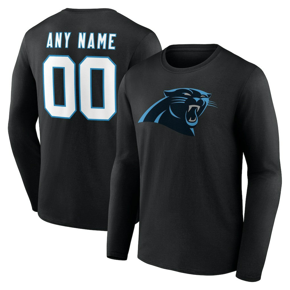 NFL Carolina Panthers Team Authentic Personalized Name & Number Long Sleeve T-Shirt